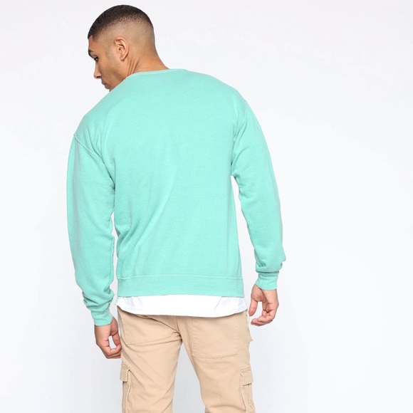 Slash Crew Neck Sweatshirt - Mint - Picture 2 of 6